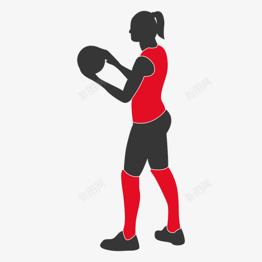准备发球的排球选手png免抠素材_新图网 https://ixintu.com 体育 手绘 排球选手 红色衣服 运动员