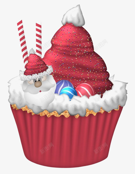 卡通红色奶油蛋糕png免抠素材_新图网 https://ixintu.com 卡通手绘 奶油甜点 糖果甜点 红色蛋糕杯