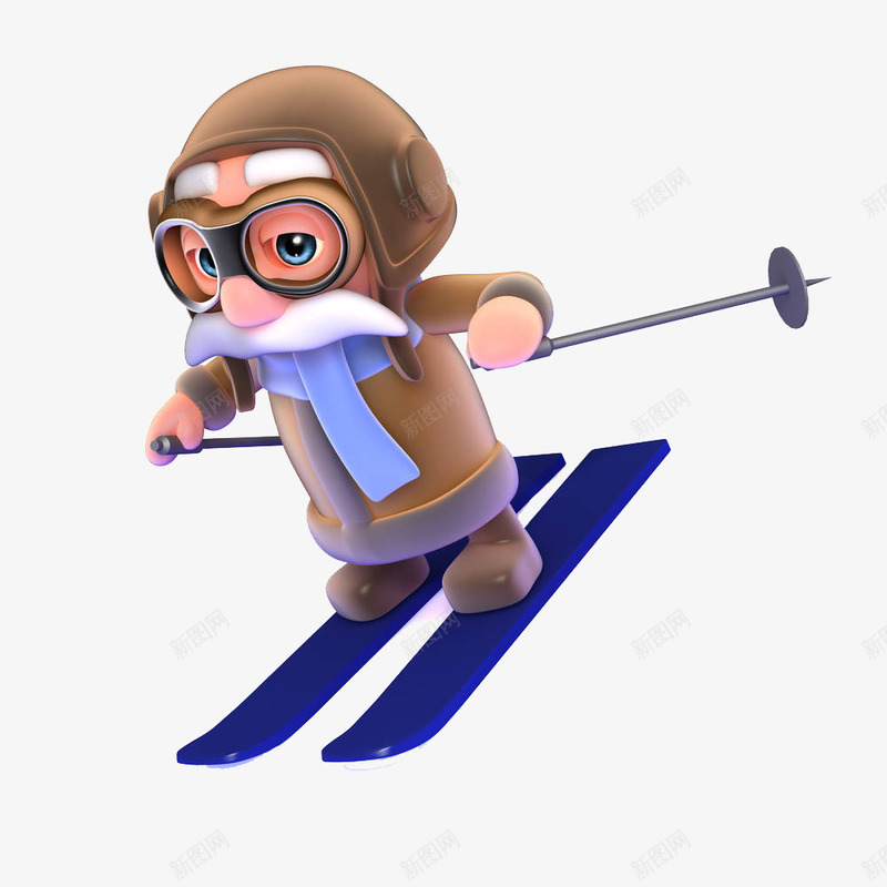 滑雪的老爷爷png免抠素材_新图网 https://ixintu.com 冬天 单板 单板鞋 卡通 溜冰 滑行 滑雪 滑雪鞋 玩耍 雪上滑行 雪地 雪板 雪橇