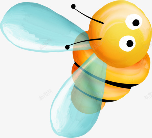 卡通蜜蜂png免抠素材_新图网 https://ixintu.com 卡通 可爱 手绘 翅膀 蜜蜂