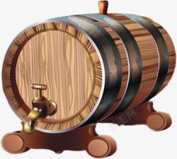 木桶葡萄酒元素素材