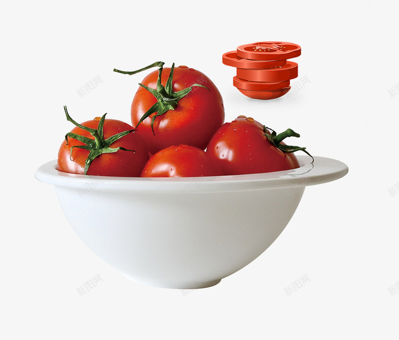 白色盘子里红色西红柿psd免抠素材_新图网 https://ixintu.com 切开的西红柿 新鲜西红柿 白色 盘子里 红色 西红柿