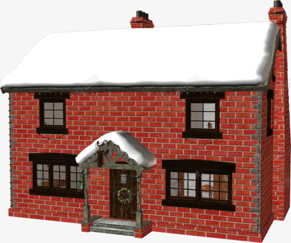下雪的房子png免抠素材_新图网 https://ixintu.com 屋子 房子 手绘 白雪