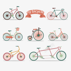 创意手绘自行车矢量图素材