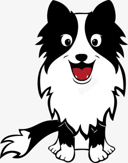 AI阿尔法狗卡通狗可爱个性牧羊犬矢量图高清图片
