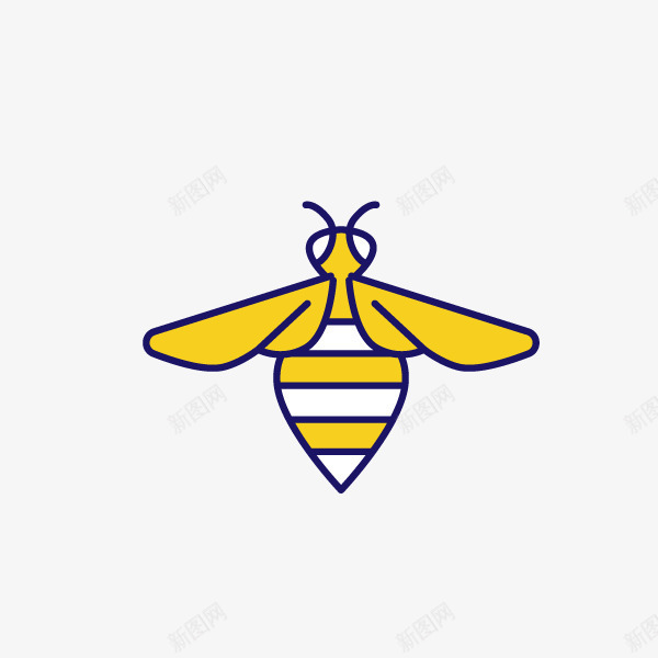卡通手绘黄色的蜜蜂png免抠素材_新图网 https://ixintu.com 创意 动漫动画 卡通 手绘 翅膀 黄色的蜜蜂