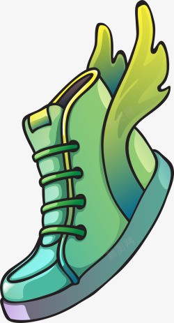 绿色鞋子创意绿色跑鞋高清图片