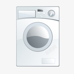 卡通灰色的洗衣机矢量图素材