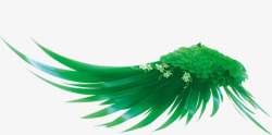 绿色植物翅膀装饰素材