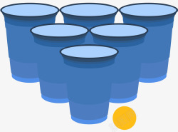啤酒乒乓球蓝色对称风格游戏矢量图高清图片