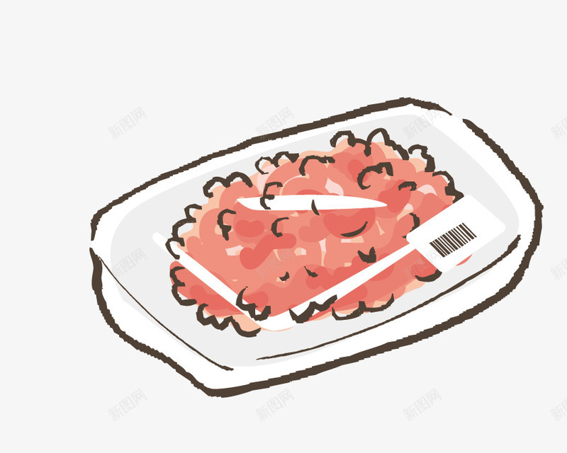 一盒新鲜的肉馅png免抠素材_新图网 https://ixintu.com 动漫动画 卡通手绘 美食 肉食 肉馅 装饰图 食物