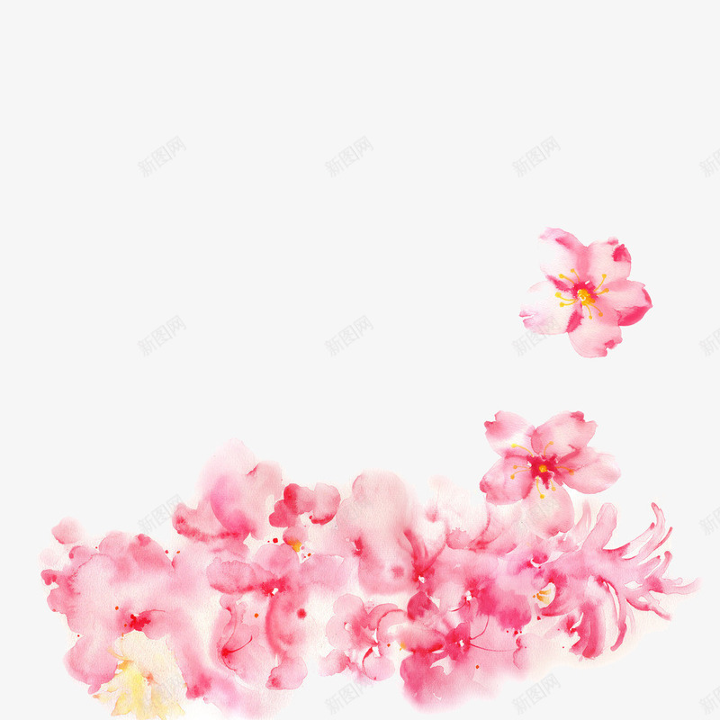 花朵装饰psd免抠素材_新图网 https://ixintu.com 点缀 粉色 花朵 花边 装饰