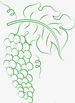 手绘绿色葡萄图案矢量图素材
