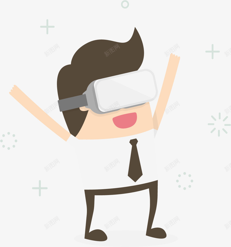 虚拟现实体验png免抠素材_新图网 https://ixintu.com VR体验 VR眼镜 产品演示 商务小人 虚拟现实