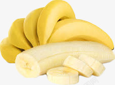 一挂切开的新鲜香蕉素材