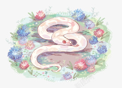 卡通花朵蛇蚯蚓小白蛇高清图片
