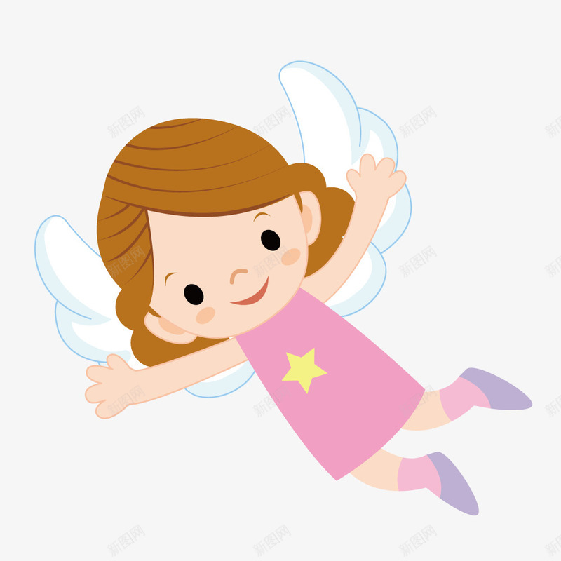 长翅膀的女孩png免抠素材_新图网 https://ixintu.com 天使 女孩 手绘 插画 翅膀 飞翔