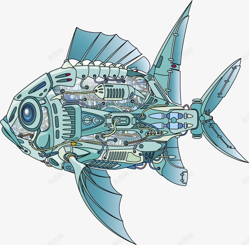 创意蓝色机械鱼png免抠素材_新图网 https://ixintu.com 创意 大眼鱼 机械 淡水 生物科研 科技 精致 蓝色 鱼
