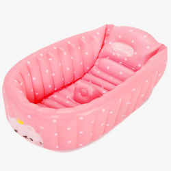 加厚折叠担架粉色婴儿充气浴盆高清图片