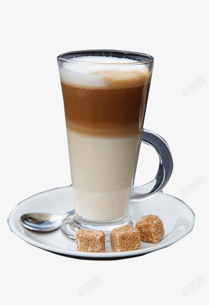 玻璃杯里的奶茶png免抠素材_新图网 https://ixintu.com 咖啡 奶茶 带把杯子 玻璃杯