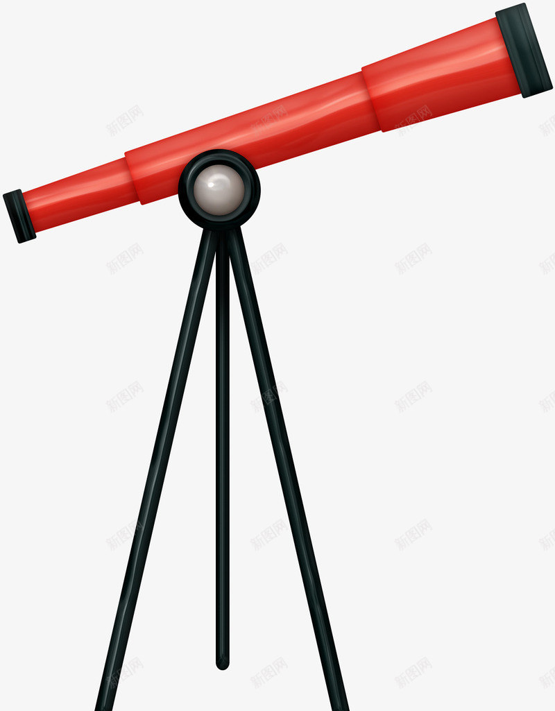 红色望远镜png免抠素材_新图网 https://ixintu.com 三脚架 卡通望远镜 望远镜 科技机械 红色