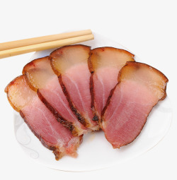 筷子夹腊肉四川腊肉农家风味高清图片