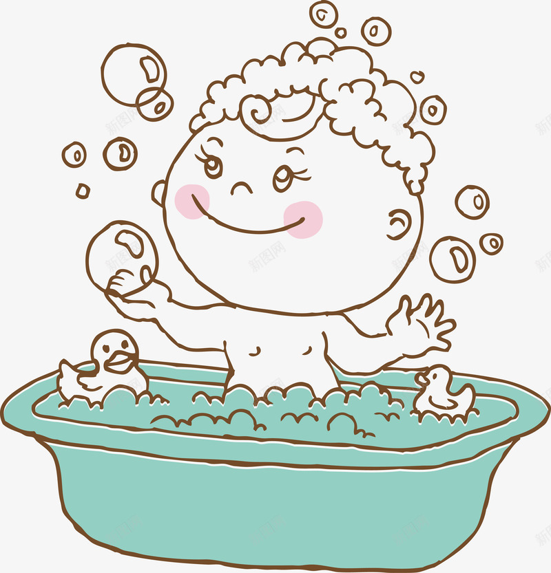 洗澡的微笑宝宝图png免抠素材_新图网 https://ixintu.com n 卡通 卡通婴儿 卡通婴儿矢量图 可爱 可爱的婴儿 婴儿 婴幼儿 孩子 宝宝 宝贝