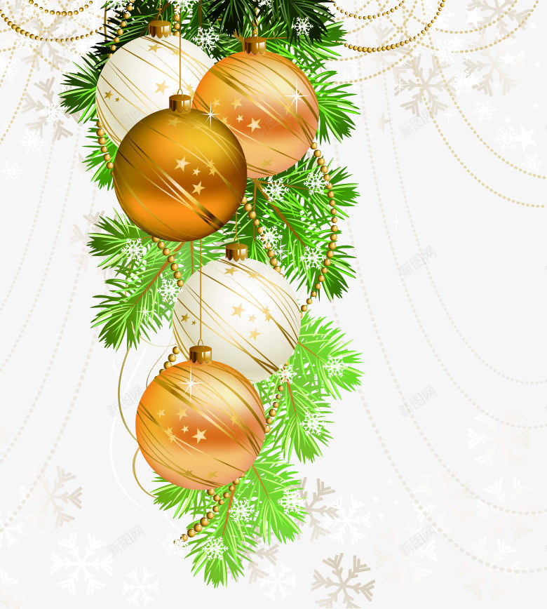 金色圣诞圆球创意png免抠素材_新图网 https://ixintu.com 创意 圆球 圣诞 金色