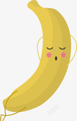 睡觉的香蕉小人素材