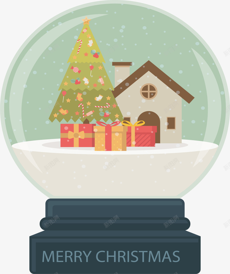 下雪圣诞水晶球png免抠素材_新图网 https://ixintu.com 下雪 圣诞水晶球 圣诞节 暖冬 水晶球 矢量png