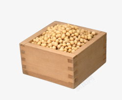 木箱里的黄豆粒子素材