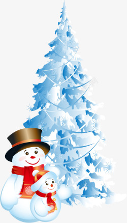 圣诞树和雪人素材
