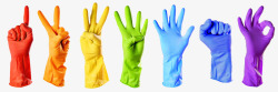 创意炫彩洗涤塑料手套素材