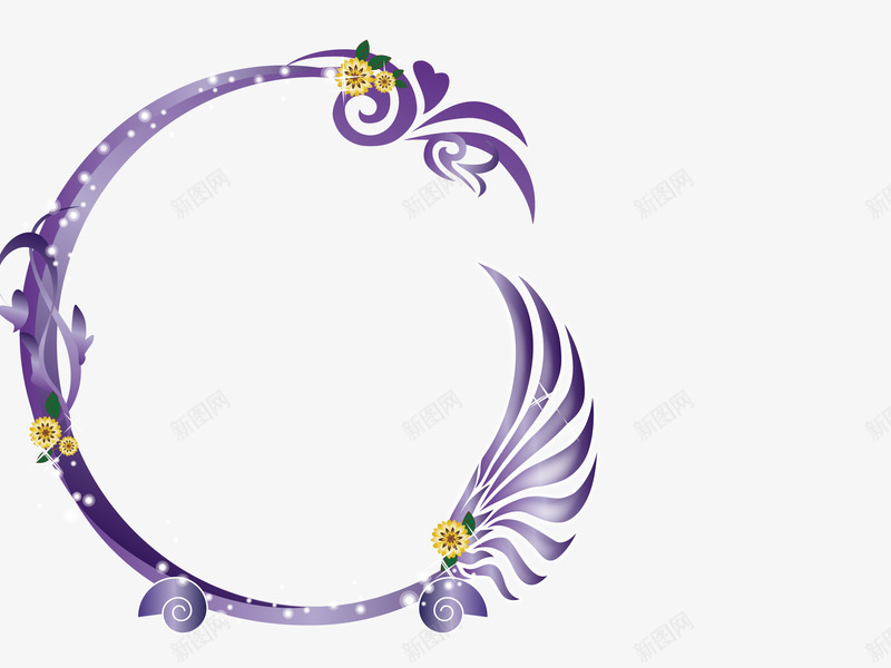 紫色唯美背景png免抠素材_新图网 https://ixintu.com 唯美 紫色 翅膀 背景