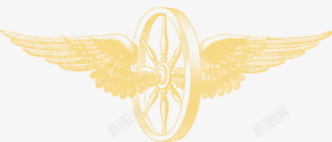 黄色欧式翅膀装饰png免抠素材_新图网 https://ixintu.com 欧式 翅膀 装饰 黄色