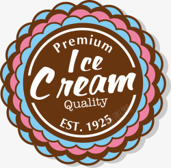 褐色甜品冰淇淋标签素材