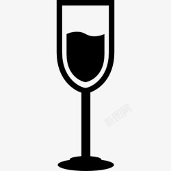葡萄酒杯玻璃的剪影香槟酒杯喝图标高清图片