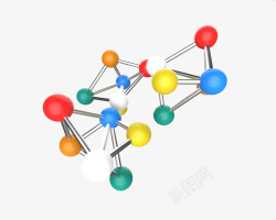 彩色分子结构图素材