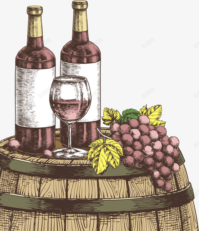 葡萄酒矢量图ai免抠素材_新图网 https://ixintu.com 洋酒 葡萄 葡萄酒 酒杯 矢量图