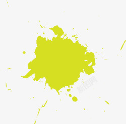 黄绿色水彩涂料素材