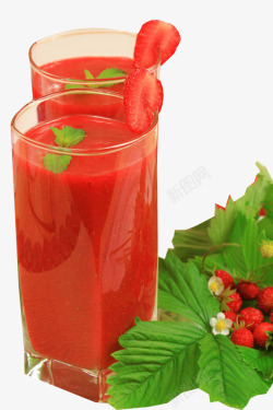 新鲜草莓汁素材
