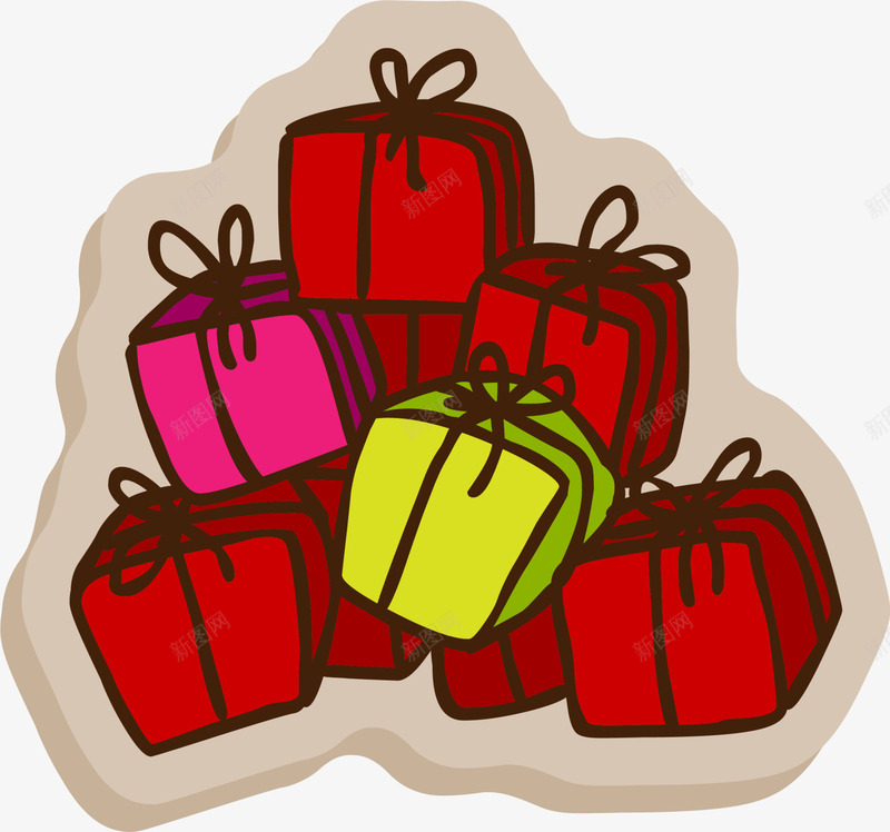 红色卡通礼物png免抠素材_新图网 https://ixintu.com 卡通礼品 圣诞礼物 圣诞节 生日礼物 红色礼物 装饰图案