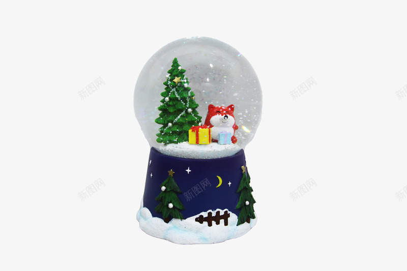 魔法水晶球png免抠素材_新图网 https://ixintu.com 下雪 圣诞树 圣诞礼物 星空