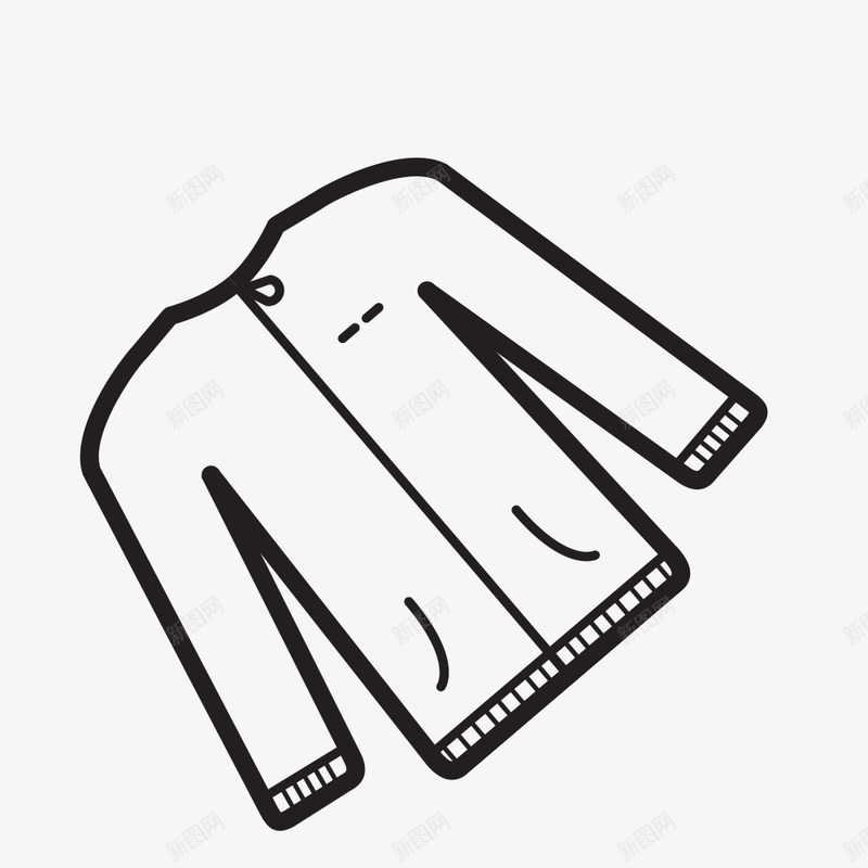 手绘毛衣png免抠素材_新图网 https://ixintu.com 一件 手绘 毛衣 白色的 简图 线条 衣服 黑色的
