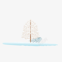 冬天下雪的美丽风景图矢量图素材