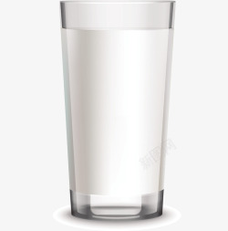 一杯白色玻璃杯子矢量图素材