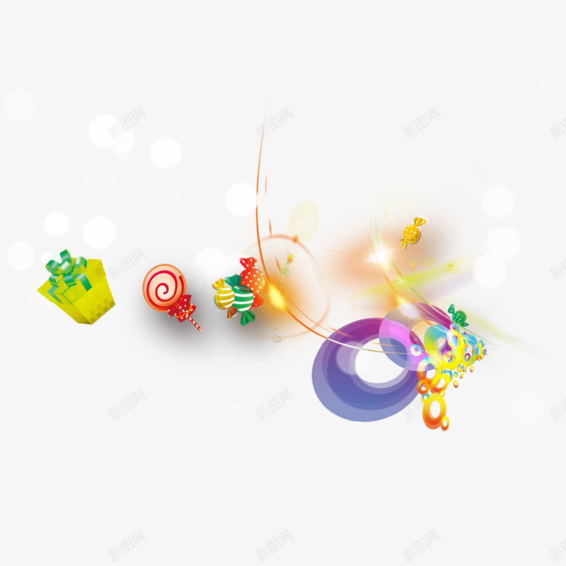 儿童节卡通png免抠素材_新图网 https://ixintu.com 儿童节 棒棒糖 礼盒 糖果
