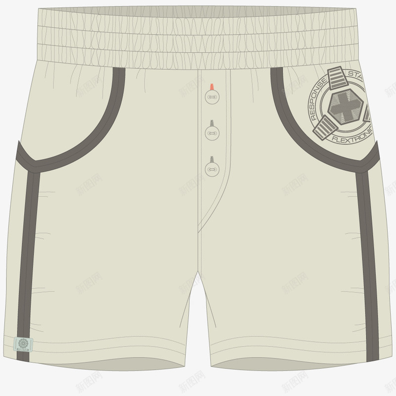 服装男士短裤png免抠素材_新图网 https://ixintu.com 制版图 款式图 版型 版式 衣服 裤子