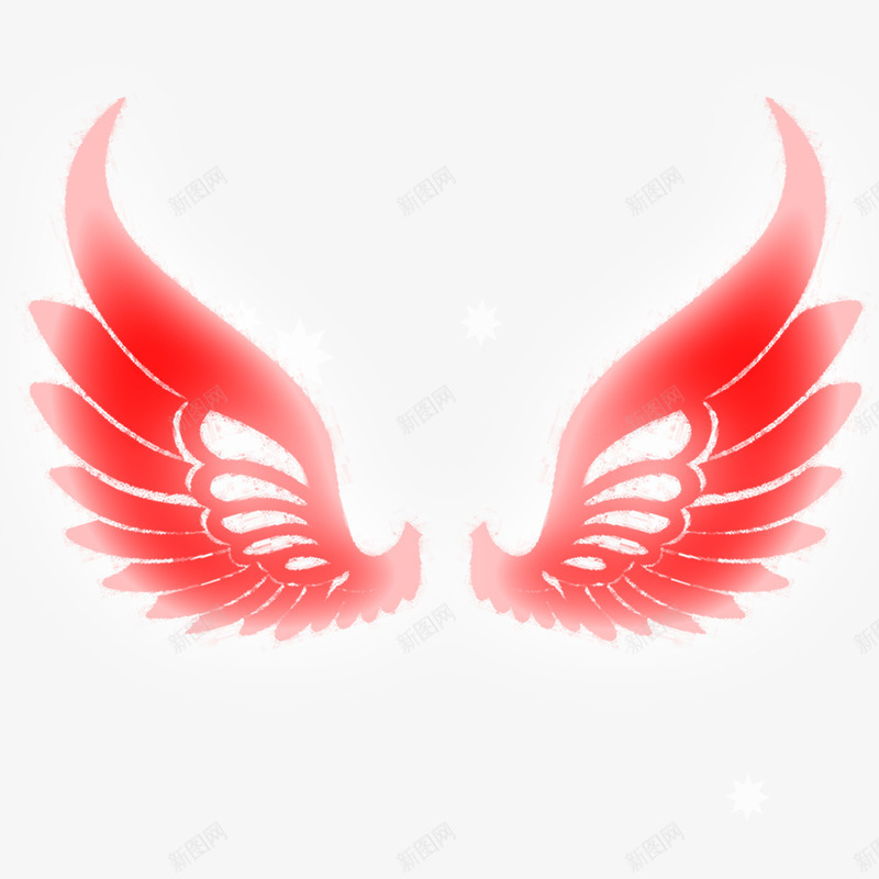 翅膀png免抠素材_新图网 https://ixintu.com 儿童节 儿童节素材 卡通元素 粉色翅膀