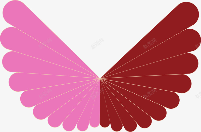 不对称图形png免抠素材_新图网 https://ixintu.com 平面设计元素 手绘 红色 翅膀